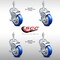 Service Caster 4 Inch SS Blue Polyurethane Swivel 3/8 Inch Threaded Stem Caster Set Brake SCC SCC-SSTS20S414-PPUB-BLU-TLB-381615-4 - alternate 5